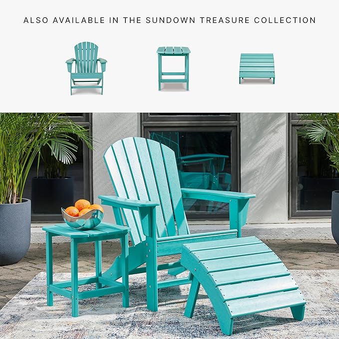 Signature Design by Ashley Sundown Treasure Outdoor Patio HDPE Weather Resistant Adirondack Chair, Blue