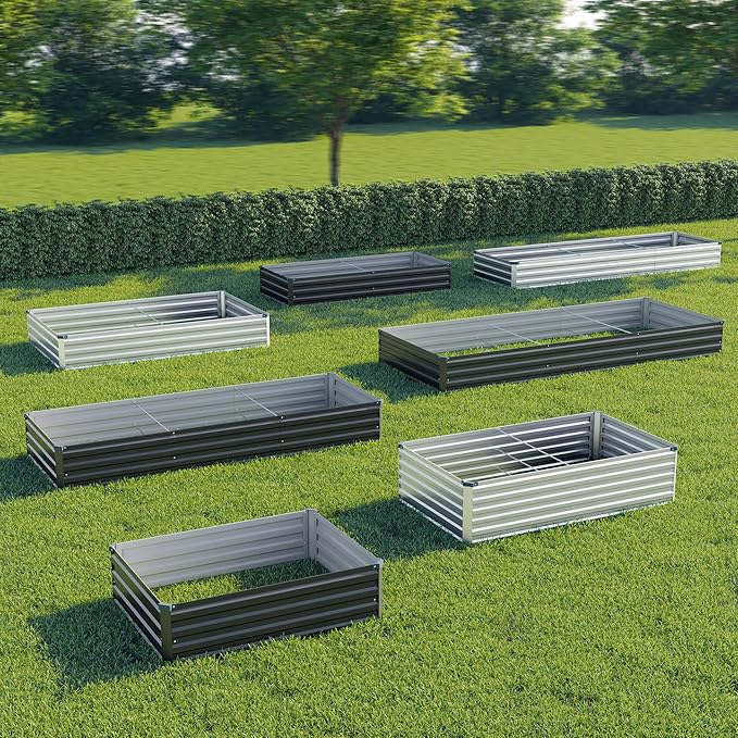4x3x1 ft(2 Pack) Galvanized Raised Garden Bed,Outdoor Planter Box Metal Patio Kit Planting Bed for Vegetables Flowers and Succulents,Black