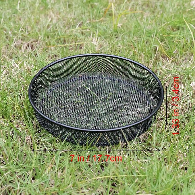 2pcs Metal Round Bird Feeders Tray, Wild Birds Seed Feeder Tray, Bird Mesh Tray Outdoor Accessory for Humming Feeder Station
