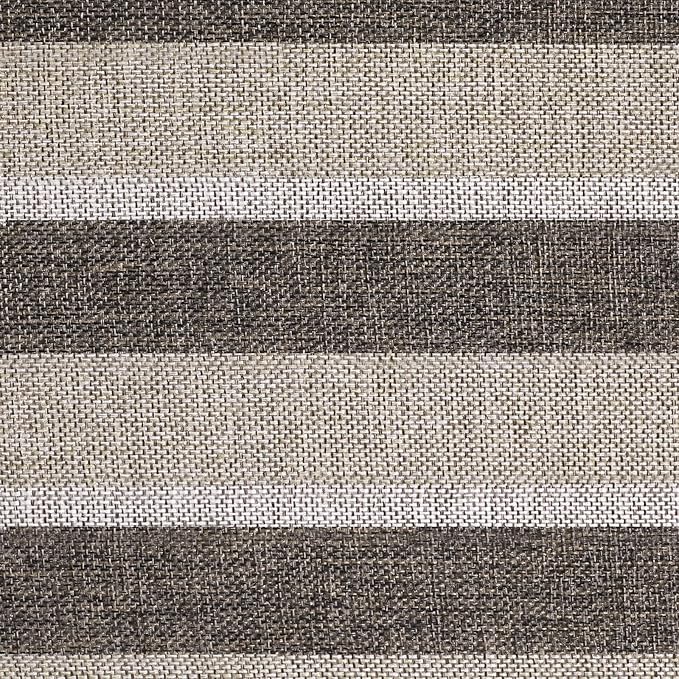 AAAAAcessories D-Shaped Chair Cushions, 2" Thick Dining Chair Pads with Ties and Removable, Machine-Washable Cover, 17" x 16", Set of 8, Boldstripes Chocolate/Beige