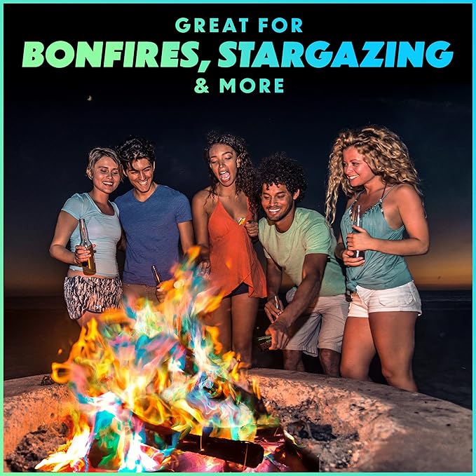 Magical Flames Fire Color Changing Packets Fire Pit (25 Pack), Fire Color Packets for Camping Essentials, Campfire, Bonfire & Fireplaces, Campfire Accessories, Cosmic Flames