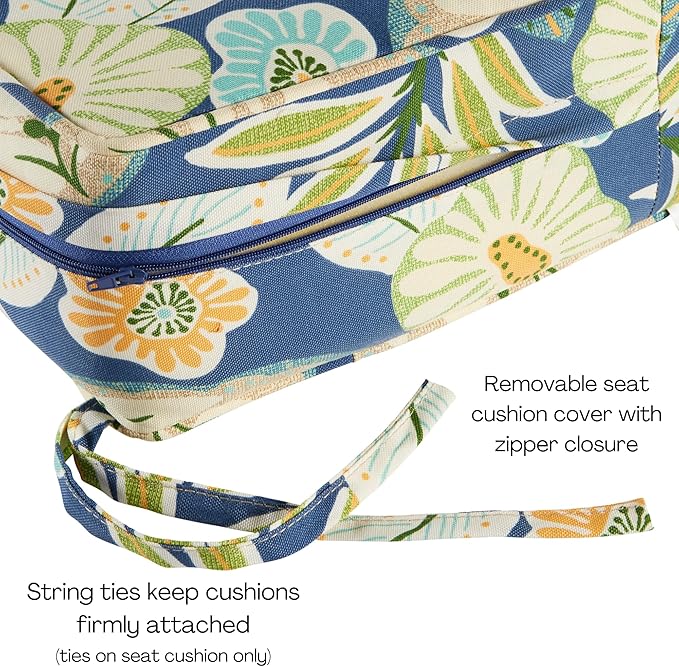 Greendale Home Fashions Outdoor Reversible 2-Piece Deep Seat Cushion Set, Magnolia Floral
