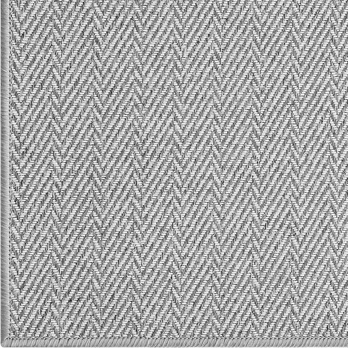 LUMI Ultra Thin Indoor Door Mat for Entrance 24"x36", Non Slip Entryway Mat, Low Profile Doormat, Unique Herringbone Design Carpet for Inside, Patio, Porch, Gray