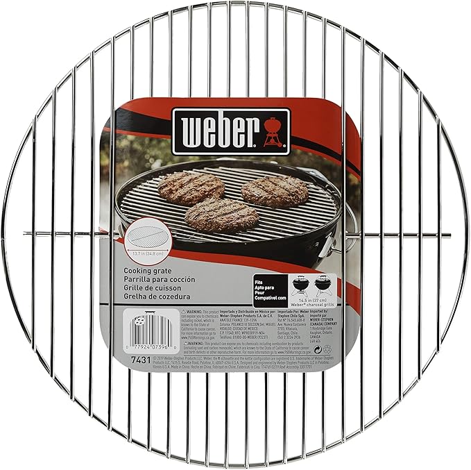 Weber Cooking Grate 13.5" – Heavy-Duty Plated Steel, Fits 14" Smokey Joe Charcoal Grills Including Silver, Gold & Tuck‑N‑Carry Models