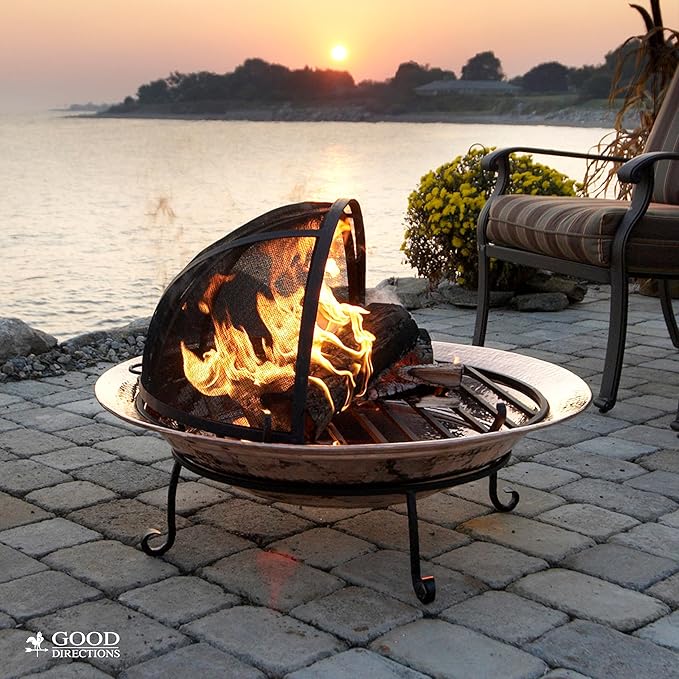Good Directions Fire Pit Spark Screen Hinged for Easy Access