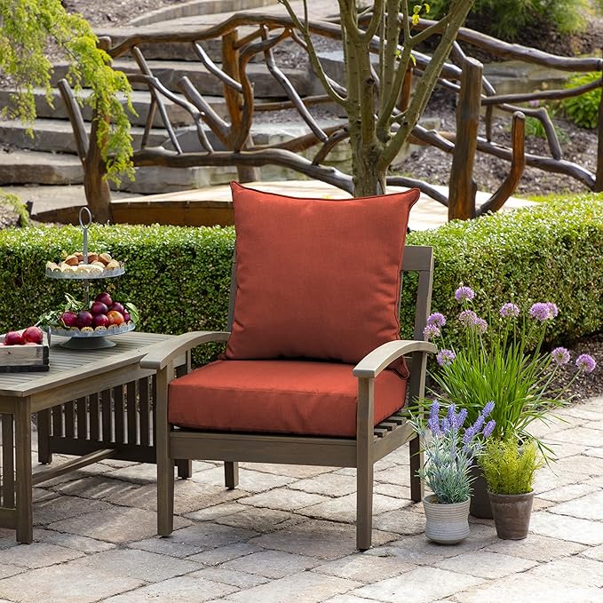Arden Performance Outdoor Deep Seat Set, 24 x 24, Rain-Proof, Fade Resistant, Deep Seat Bottom and Back Cushion Sedona Woven Texture
