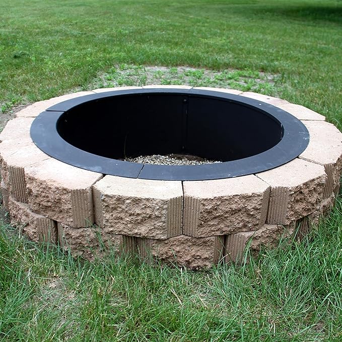 Sunnydaze Outdoor Fire Pit Ring - Heavy-Duty Round Steel Fire Ring Insert - DIY Above or In-Ground - 36-Inch Outer/30-Inch Inner Diameter