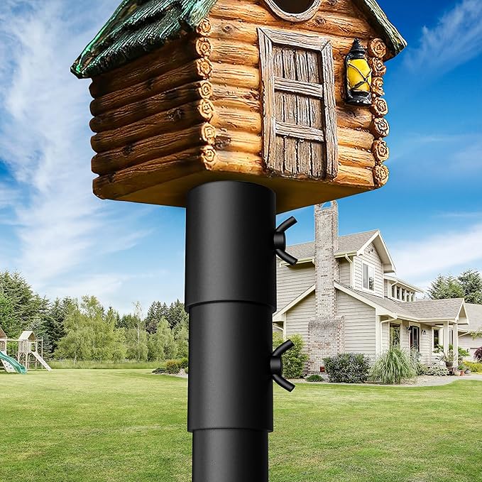 Bird Feeder Pole Mount Adapter,180°Rotation for Easy Setup and Secure Installation