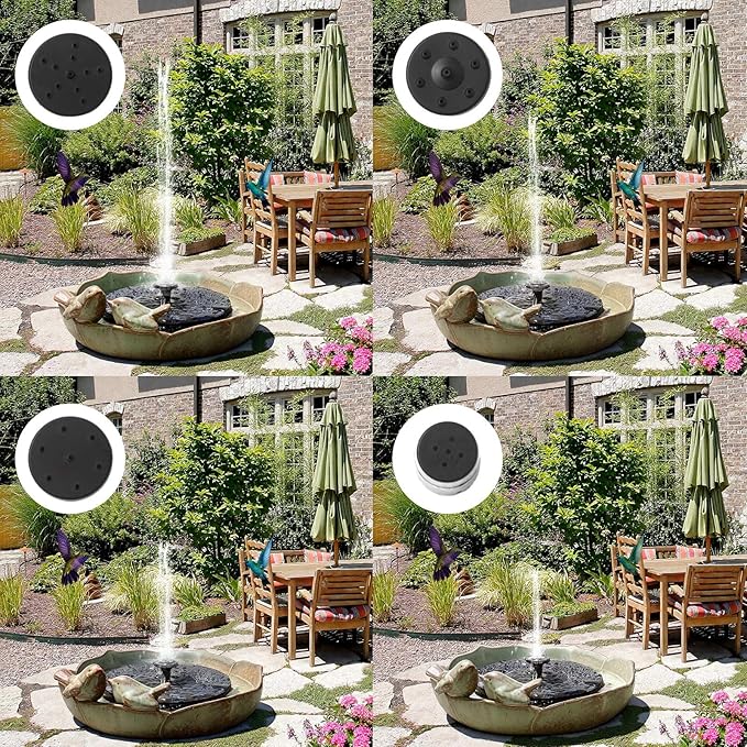 Solar Fountain Ceramic Bird Bath for Outdoors Hummingbird Solar Fountain with Ground Ceramic Bird Baths Bowl for Outside, Large Table Top Garden Decor for Patio Yard Home