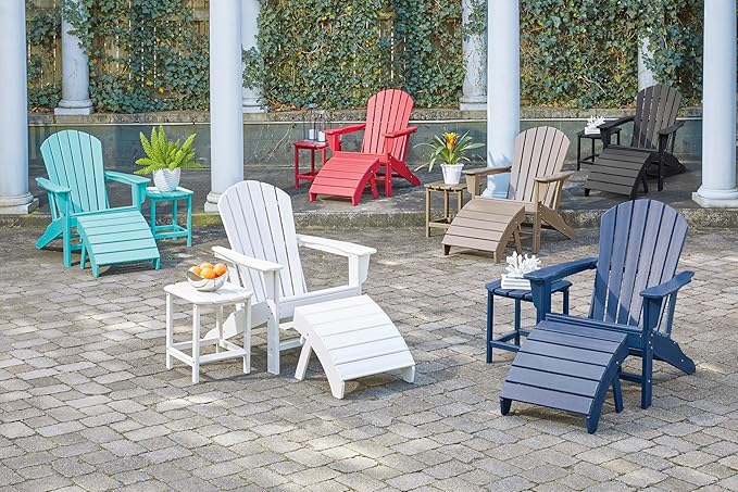 Signature Design by Ashley Outdoor Sundown Treasure HDPE Patio Adirondack Chair, Blue
