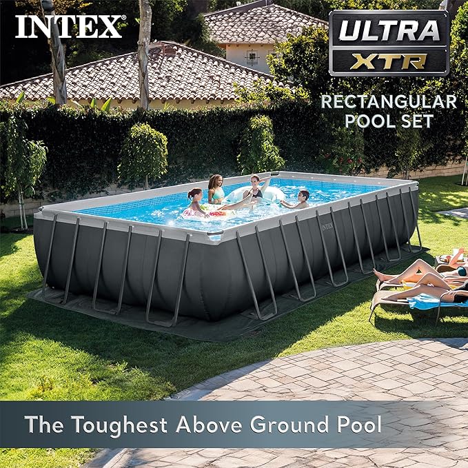 Intex 26367EH Ultra XTR 24ft x 12ft x 52in Above Ground Swimming Pool Set with Sand Filter Pump and OptiFlow 50lb Premium Filter Sand (2-Pack)