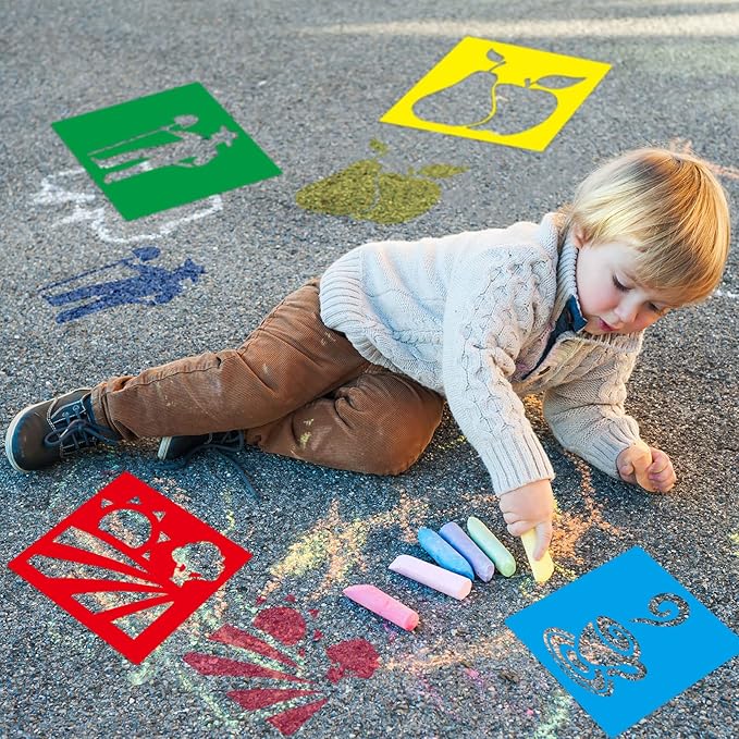 24 Pcs Farm Theme Stencil Set 8 x 8 Inch Plastic Drawing Painting Stencil Templates Animals Farmer House Stencils Reusable for Kids Painting on Wood Paper Scrapbook Wedding DIY Art Crafts