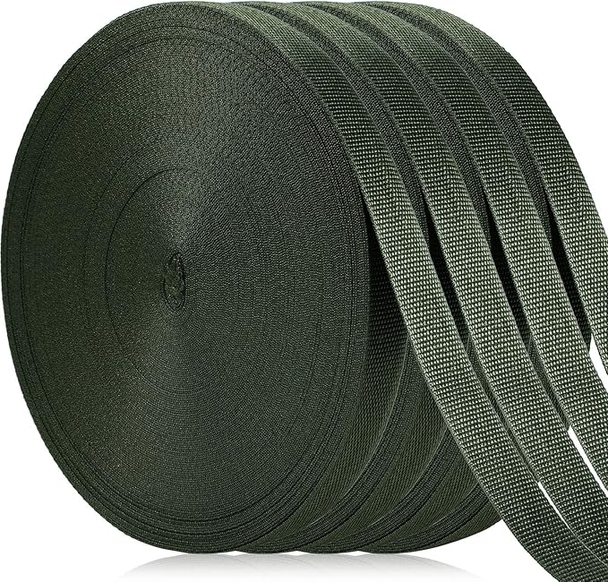 Shappy Tree Tie Strap Garden Webbing Strap Garden Plant Supports Tree Tie Staking for Outdoor Use, Plant Supports, Grafting, Straightening Supplies(Dark Green,590.55 Feet x 1 Inch)