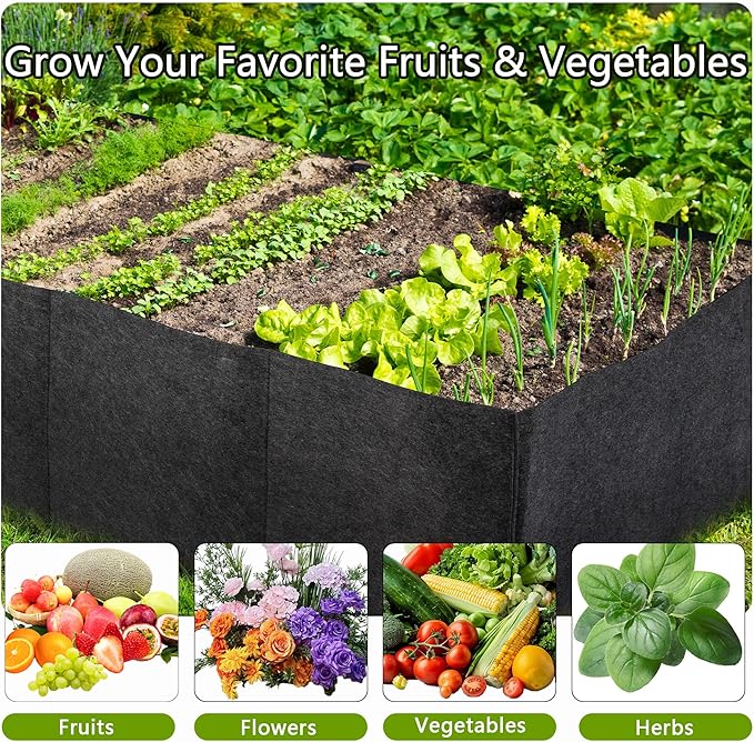 2-Pack 4 Grids Fabric Grow Bags, 2x2x1ft Thickened 400G Nonwoven Fabric Raised Garden Beds with Handles - Indoor Outdoor Planters for Vegetables, Herbs, Flowers
