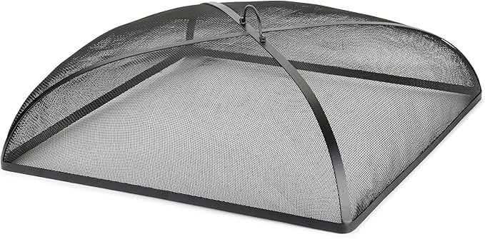 Good Directions 782 Heavy Duty Fire Pit Spark Screen Square Cover with Mesh, Handle and Lifter, 30" Square, Black, Patio, Lawn & Garden