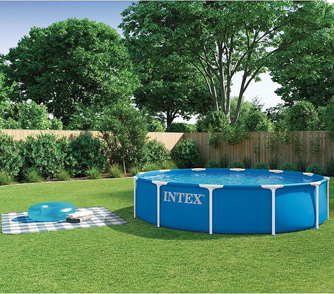 INTEX 28211EP 12Ft X 30In Metal Frame Above Ground Swimming Pool Set, Includes 530 GPH Cartridge Filter Pump, Puncture-Resistant Material, Rust Resistant, 1718 Gallon Capacity