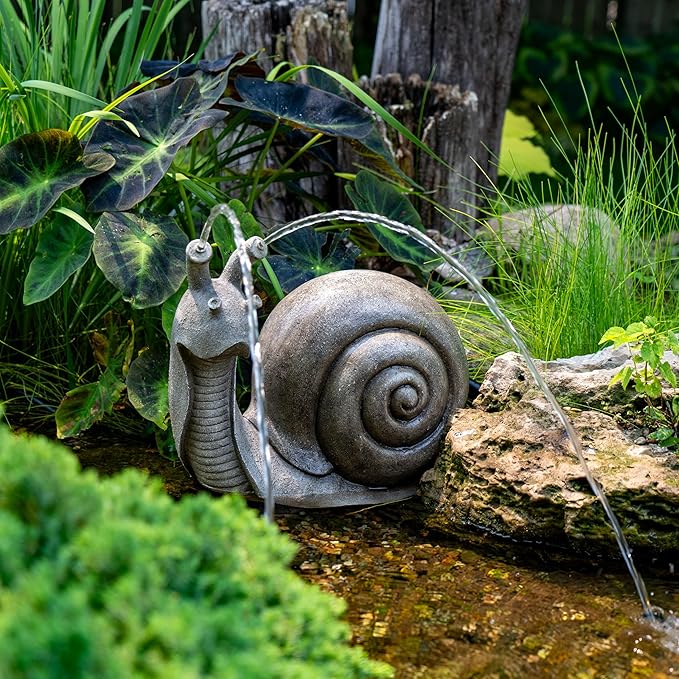 Aquascape Silly Snail Spitter Fountain for Pond and Garden, 78373