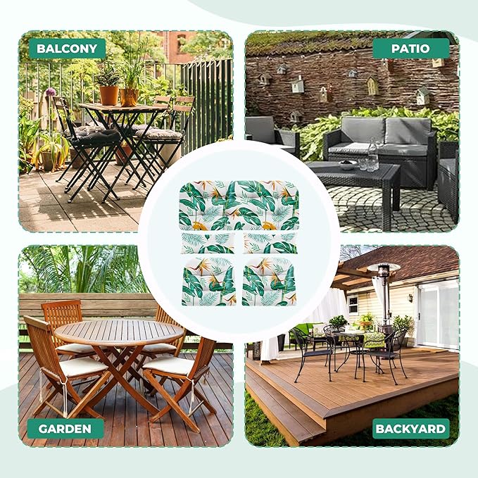 Wicker Chair Cushions of 5 Pieces, Waterproof Outdoor Loveseat Cushion for Wicker Furniture, 1 Love Seat Cushion, 2 U-Shape and 2 Lumbar Pillows for Patio Furniture (Yellow Leaf)