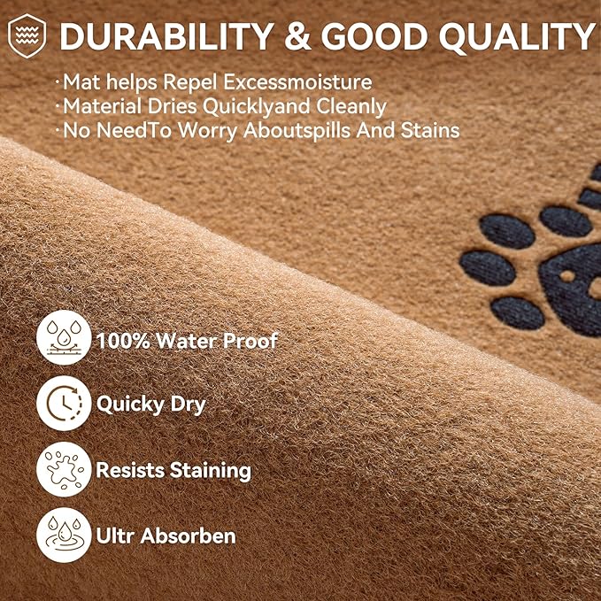 Dirt Trapping Outdoor Welcome Mats, 17x30 Durable Non-Slip Door Mat Outside Entrance, Low Profile Easy Clean Doormat for Patio Porch Front Indoor Entryway, Brown
