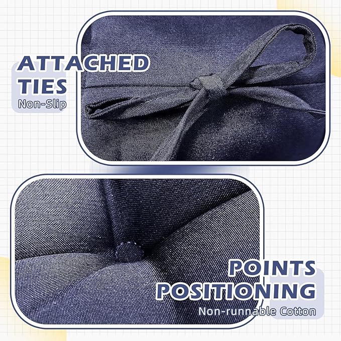 Patio Rocking Chair Cushion Outdoor Indoor Chair Cushions Replacement for Porch Chairs Waterproof Seat Pads Dark Grey