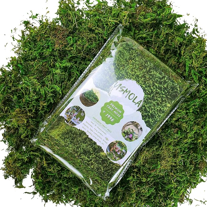 Artificial Moss, 16OZ Fake Moss for Crafts, Decorative Centerpieces, Fairy Garden, Wedding Party Decor, Faux Potted Plants, 455gr (Fresh Green)