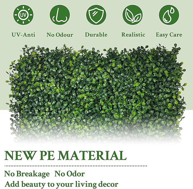 Artificial Ivy Privacy Fence Screen: 72"x 144" (72 SQFT) 4-Layer Leaf UV-Anti Faux Greenery Boxwood Backdrop Ivy Vine Leaf Panels for Outdoor, Indoor, Garden, Backyard and Decor