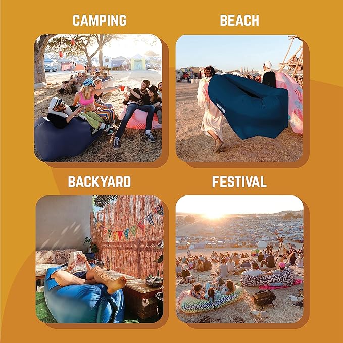 Chillbo Lazybone Inflatable Lounger - Ultimate Inflatable Couch for Maximum Chill - The Perfect Blow Up Couch for Music Festivals Or Lounger for Camping