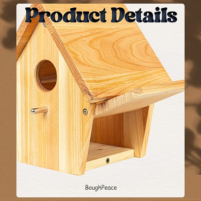 Wooden Bird Houses for Outside Hanging Birdhouses Nest Bluebird House for Cardinals Finch Wren Swallow for Garden Viewing 2