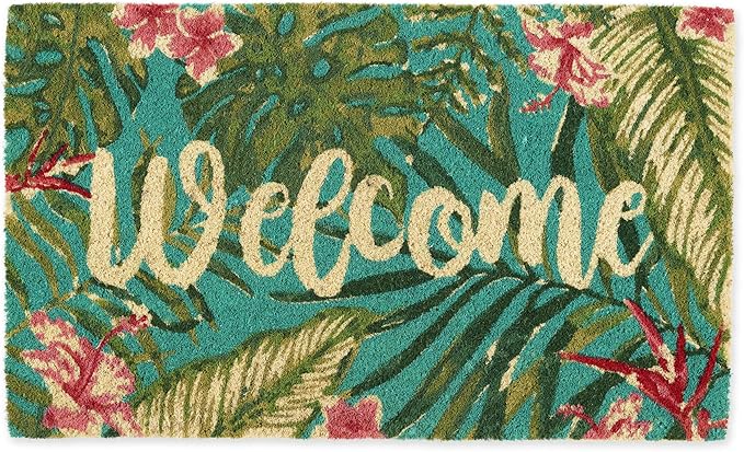 DII Natural Coir Doormat Outdoor Welcome Mat, 17x29, Tropical