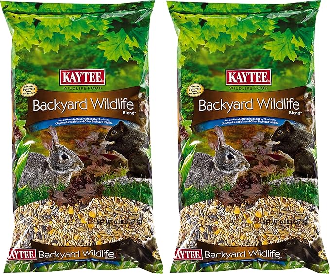 Kaytee Backyard Wildlife Food Blend for Wild Squirrels, Chipmunks, Rabbits and Other Backyard Wildlife, 5 Pound (Pack of 2)