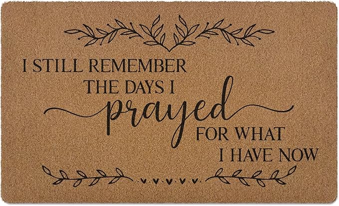 Christian Door Mat Doormat, Bible Verse Welcome Front Door Mat Indoor Outdoor Entrance, Religious Artificial Coir Doormats Rugs for Porch Entryway Home Decor 30x17in