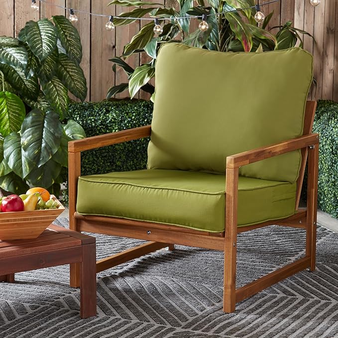 Greendale Home Fashions Outdoor Reversible 2-Piece Deep Seat Cushion Set, Lime
