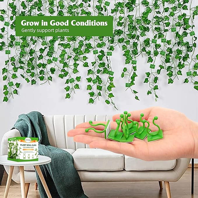 Wall Clips for Climbing Plants 180 PCS, Plant Clips for Climbing Plants, Wall Plant Holder for Vines Plant Clips for Indoor Plants, Vine Wall Clips Plant Hooks for Vines (Green)