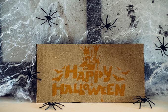 YKW Halloween Stencils 6 Pack Large, 9.6x7 9.6x5 Inch Reusable Spooky Templates for Painting Wood Signs Fabric Trick Treat Decorations