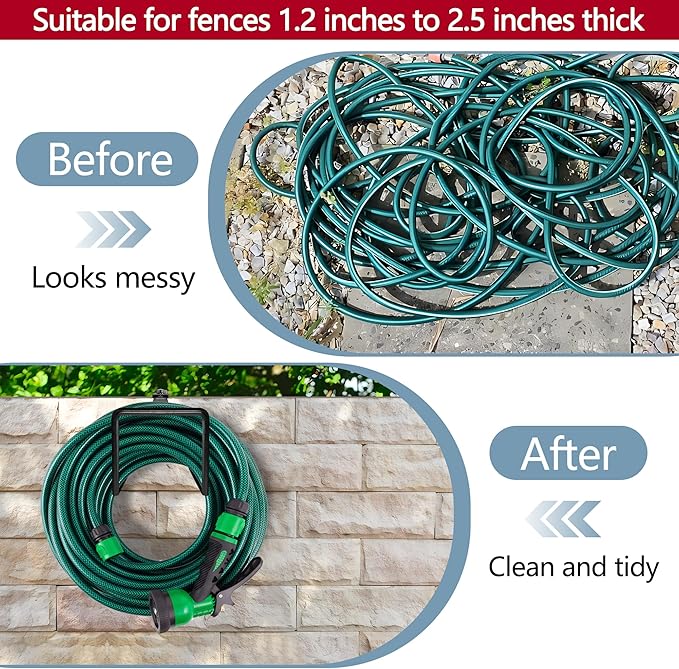 Adnee 2 Pack Garden Hose Holder - Heavy Duty Wall Mount Hose Hanger - Adjustable Hose Reel Hose Hooks for Water Hose Storage and Extension Cords