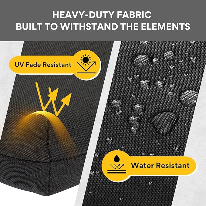 Shine Company Weather-Resistant Outdoor Rocking Chair Seat Cushion, 22"x20", Performance Fabric with Foam Core, Removable Cover with Ties, Black