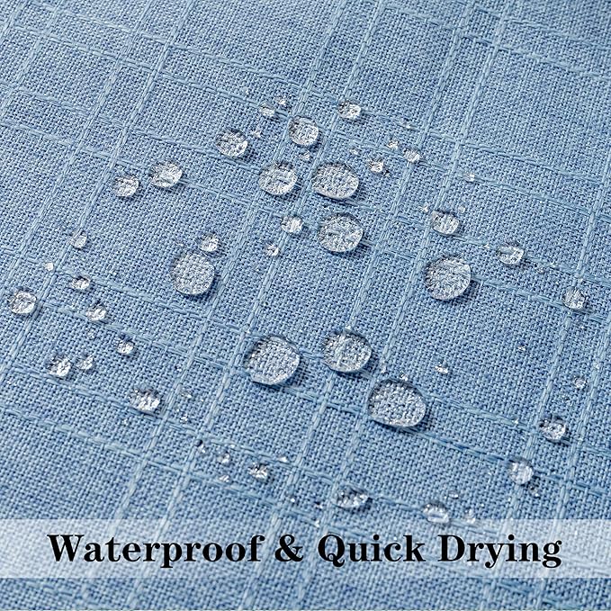 Kevin Textile Pack of 2 Outdoor Waterproof Pillow Covers Checkered Decorative Cushions Sham Throw Pillowcases Shell for Patio Tent Garden Couch Bed Sofa 22x22 Inch Light Blue