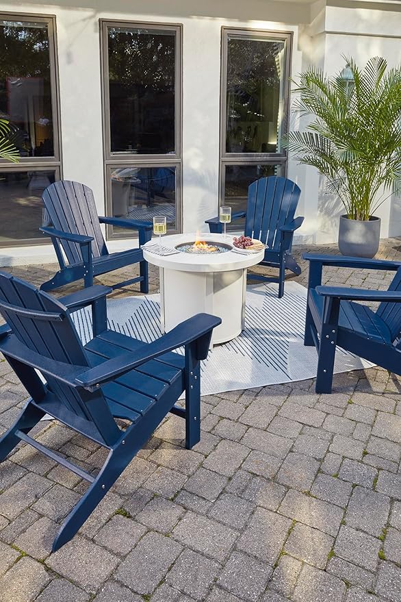 Signature Design by Ashley Outdoor Sundown Treasure HDPE Patio Adirondack Chair, Blue
