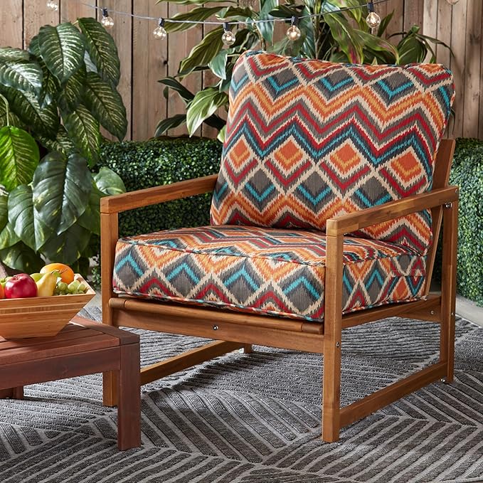 Greendale Home Fashions Outdoor Reversible 2-Piece Deep Seat Cushion Set, Aztec