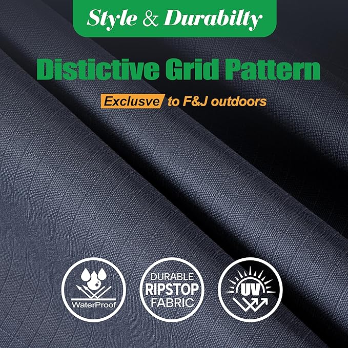 F&J Outdoors Patio Chair Cover - Heavy Duty Waterproof UV Resistant, Grey, 2Pack, 35" W x 39" D x 36" H