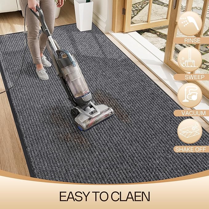 Amyracel Front Door Mat Indoor Outdoor Entrance, 36" x 120" All-Season Waterproof Doormat for Enterway, Heavy Duty Commercial Floor Mat, Fade Resistant, Rubber Back, Low Profile, Easy Clean