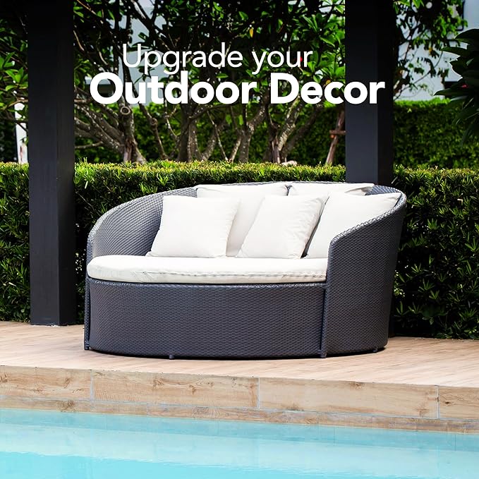 Utopia Bedding Outdoor Pillow Inserts 16 x 16 Inches (Pack of 2, White), Water Resistant Garden Throw Pillows for Patio and Porch Furniture