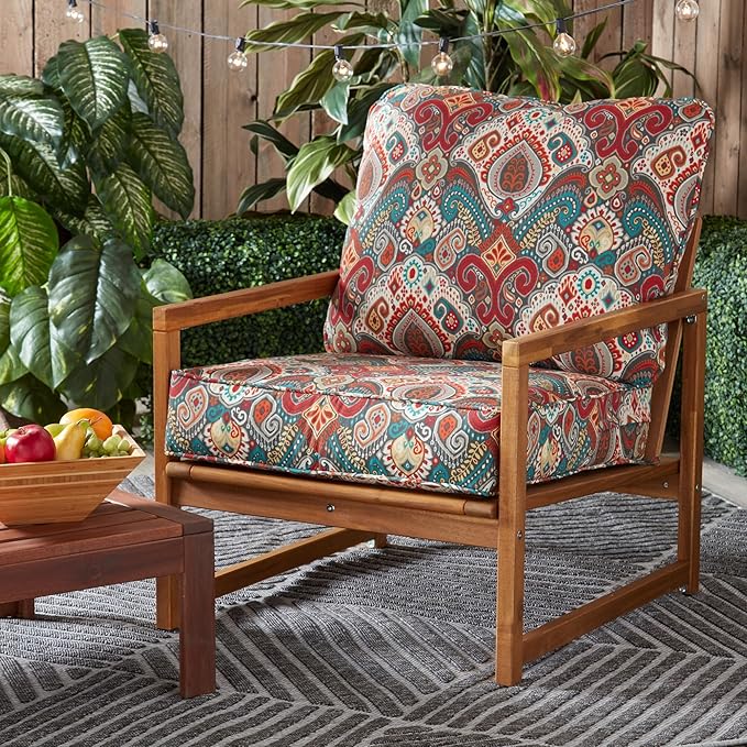 Greendale Home Fashions Outdoor Reversible 2-Piece Deep Seat Cushion Set, Painted Desert