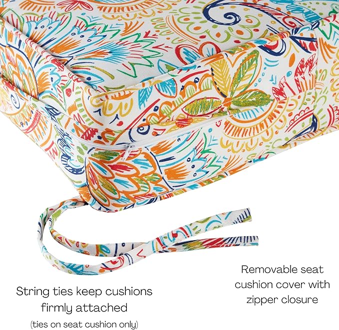 Greendale Home Fashions Outdoor Reversible 2-Piece Deep Seat Cushion Set, Jubilee