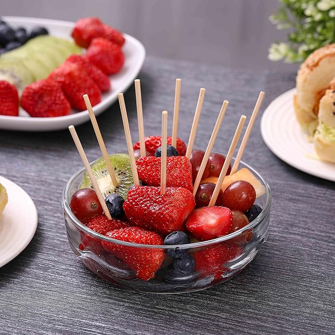 200 PCS Bamboo Skewers, 8 Inch Food Sticks for Appetizers, Fruit, Grilling Kebabs, Cocktail Picks for Drinks, Toothpicks Natural, Kitchen Gadget