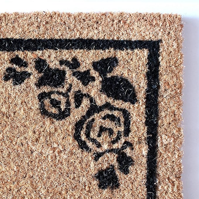 LuxUrux Welcome Mat Outdoor Coco Coir Doormat, with Heavy-Duty PVC Backing - Natural - Perfect Color/Sizing for Outdoor/Indoor uses. (17 x 30, Birch - Welcome Home)