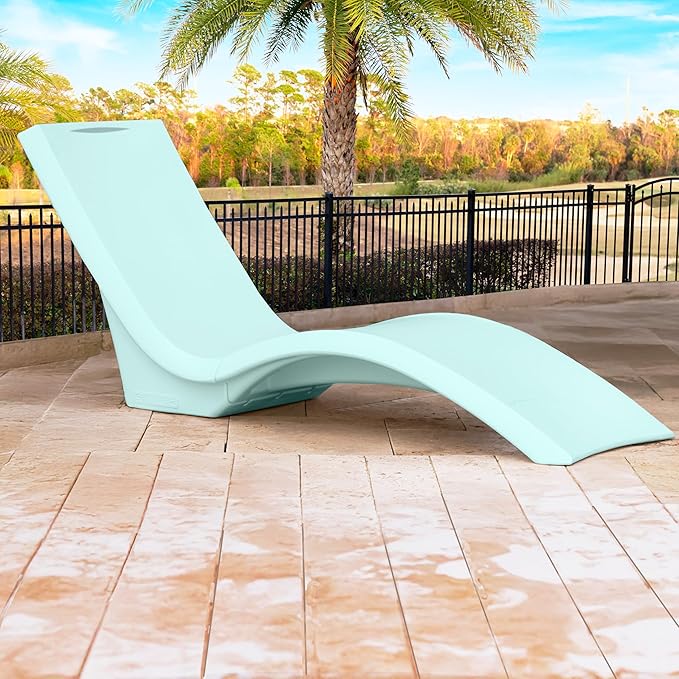 Step2 Vero Pool Lounger, Outdoor/Indoor Waterproof Patio Furniture, Pool Lounge Chair, Use in Pools Up to 9-Inches of Water or Poolside Ledge, Made of Durable Plastic, Weighted, Julep