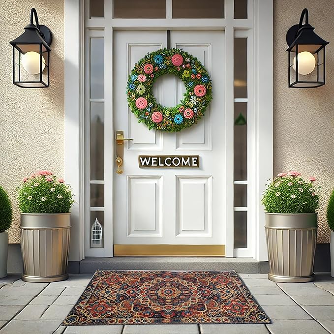 Outdoor Rug Door Mat, Welcome Mat, Non-Slip, 19'x31' (11.Pattern)