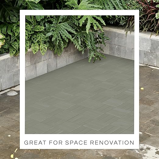 10 Pcs Deck Tiles, Patio Flooring - Outdoor Waterproof Acacia Wood Tiles for All Weather Use - Balcony, Backyard, Indoor & Outdoor (Green Crossed Pattern, 10 Square Ft)