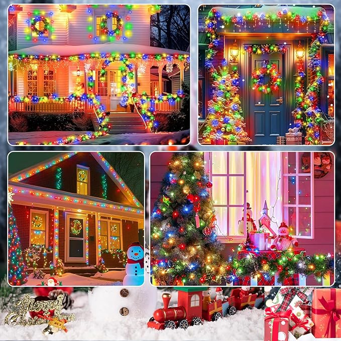 6-Pack Solar String Lights, 600 LED Extra-Long 236Ft Solar Christmas Lights Outdoor Waterproof, 8 Modes Multicolor Led Outdoor Light for Garden, Patio, Wedding, Christmas Decorations